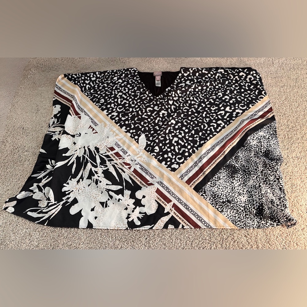Chico's Patterned Floral Blouse. Size L/XL